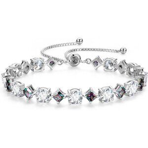 Rhythm of Light Silver Bolo Tennis Birthstone Bracelet 06-Alexandrite